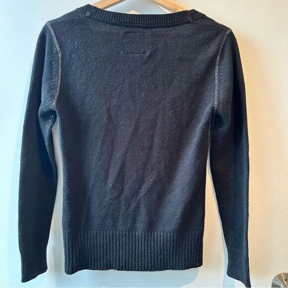 Vintage Sweet Girl My Favorite Sweater Black Medium front button cardigan Y2K - Picture 2 of 2